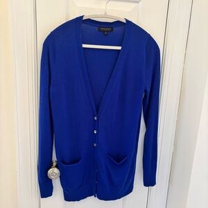 Banana Republic 100% Fine Merino Wool Cobalt Royal Blue Cardigan size S